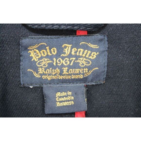 Vintage Polo Ralph Lauren Button Up Military Band Jacket Women XL Navy Blue - Picture 7 of 8